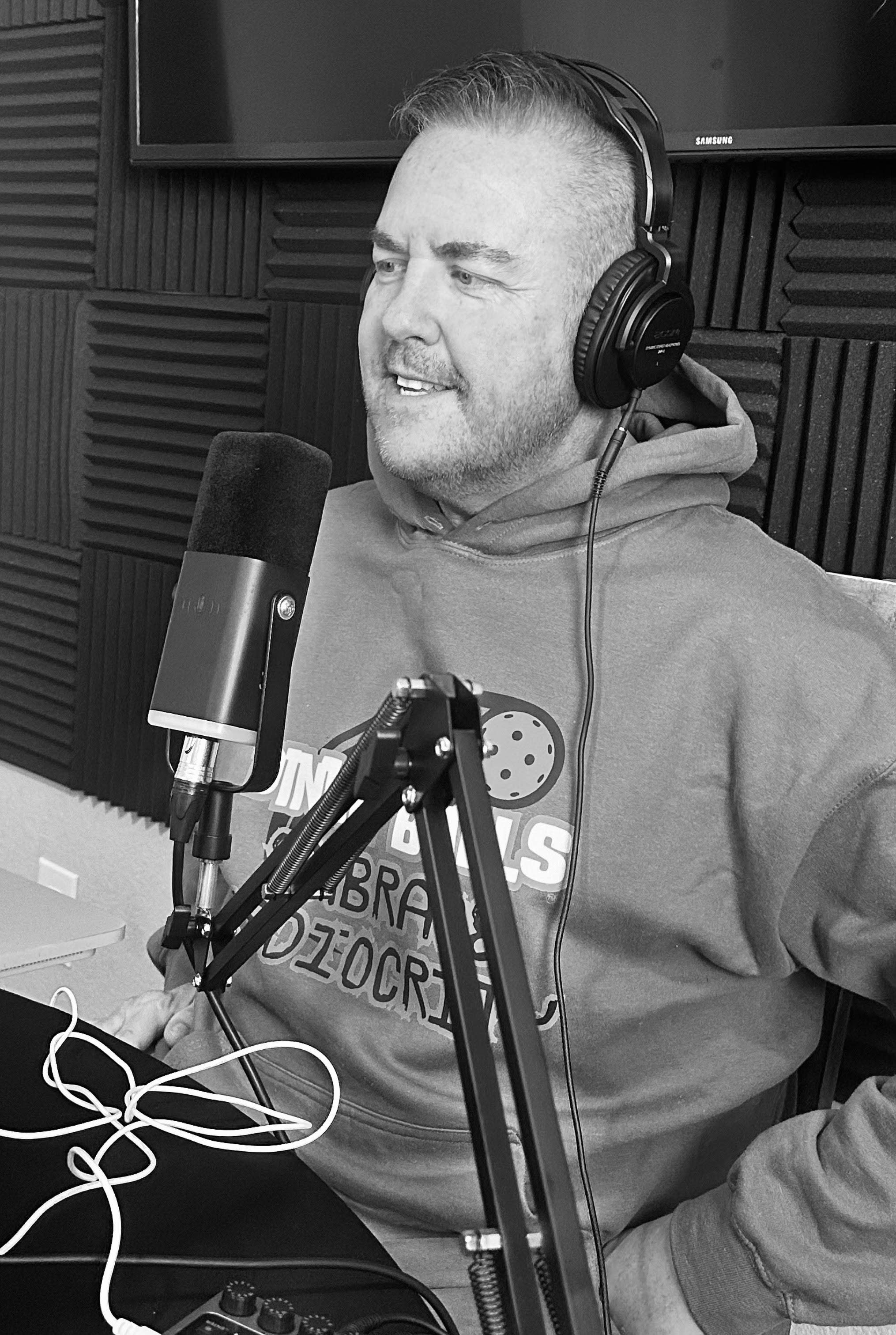 Guy Beveridge at the mic